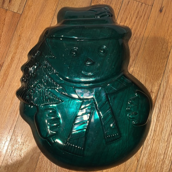 Snowman plastic tray for cookies candies crackers nut cheese plate - Picture 2 of 2